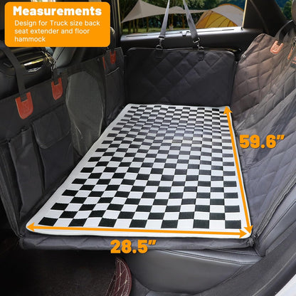 Manificent Non-Slip Pet Bed Mat for Back Seat Extender, Hair Resistant Dog Blanket for Hard Bottom Dog Car Seat Cover, Anti Slip Pet Linner Backseat Cover Deep Gray