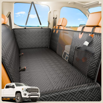 PROZAR Dog Car Seat Cover for Back Seat, Hard Bottom Back Seat Extender for Dog, Back Seat Pet Cover for Dogs - Supports 400lbs, Waterproof Heavy Duty Scratch Dog Hammock for Car SUV and Small Truck