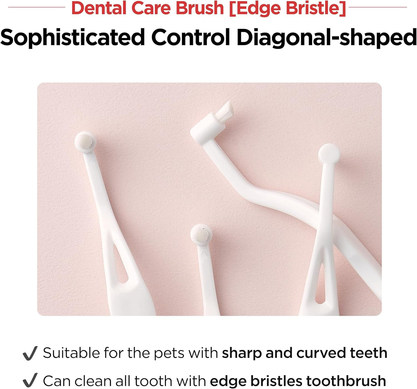JAYU PET Dental Care Brush with Soft Bristles 1ea - Dog Toothbrush, Cat Toothbrush, Dental Care for Kitten and Small Dogs, Removing Old Plaque and Tartar, Easy Cleaning