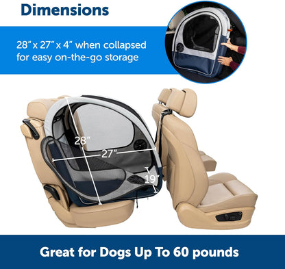 PetSafe Happy Ride Collapsible Dog Car Crate, Foldable Travel Crate for Pets Up to 60 Lbs