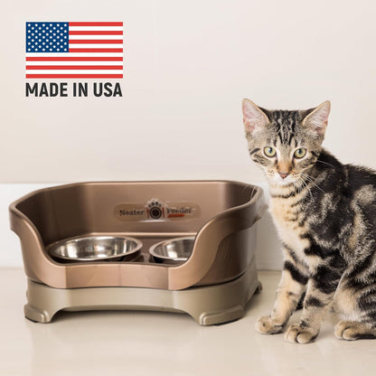 Neater Pet Brands Neater Feeder Deluxe Mess Proof Dog Bowls Elevated for Large Dogs Over 40 lbs, Made in USA, No Spill Raised Dog Food Bowl Stand Feeding Station, Food and Water Bowl Set, Black