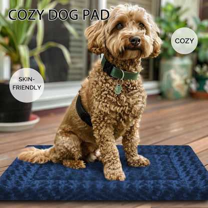 Dog Bed Mat, Reversible Crate Pad & Cute Dog Bed - Machine Washable Kennel Mat with Ultra Soft for Small Dogs (Cool/Warm), 24" x 18", Grey&Star