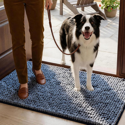 EHEYCIGA Super Absorbent Dog Door Mat for Muddy Paws 30x20 Inch Indoor, Front Doormat Outside Entrance, Quick Dry Chenille Washable Dog Crate Bed, Non-Slip Pet Rug Mud Mat Outdoor Entryway, Grey