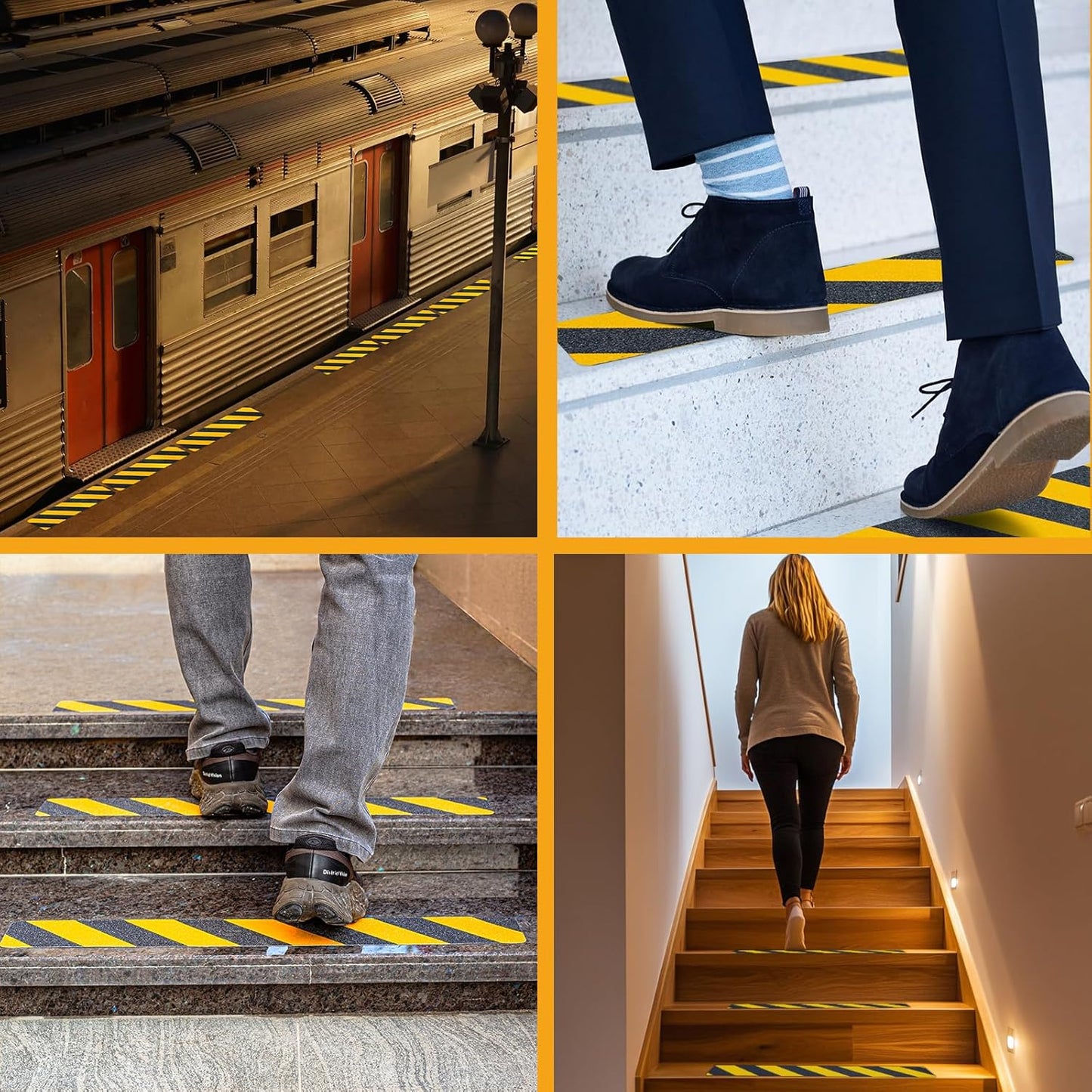 LifeGrip Stair Treads Non-Slip (15PCS), Anti Slip Transparent Stair Treads Tape for Indoor Wooden Step (4"X30"X15P-Treads)