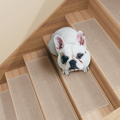 Stair Treads Carpet 4 pcs for Wooden Steps with Non Slip Rubber Backing, 100% Polyester Soft Stairs Resistant Indoor Skid Runner Safety Rugs for Kids Elders and Pets 30" * 8" (Dark Gray)