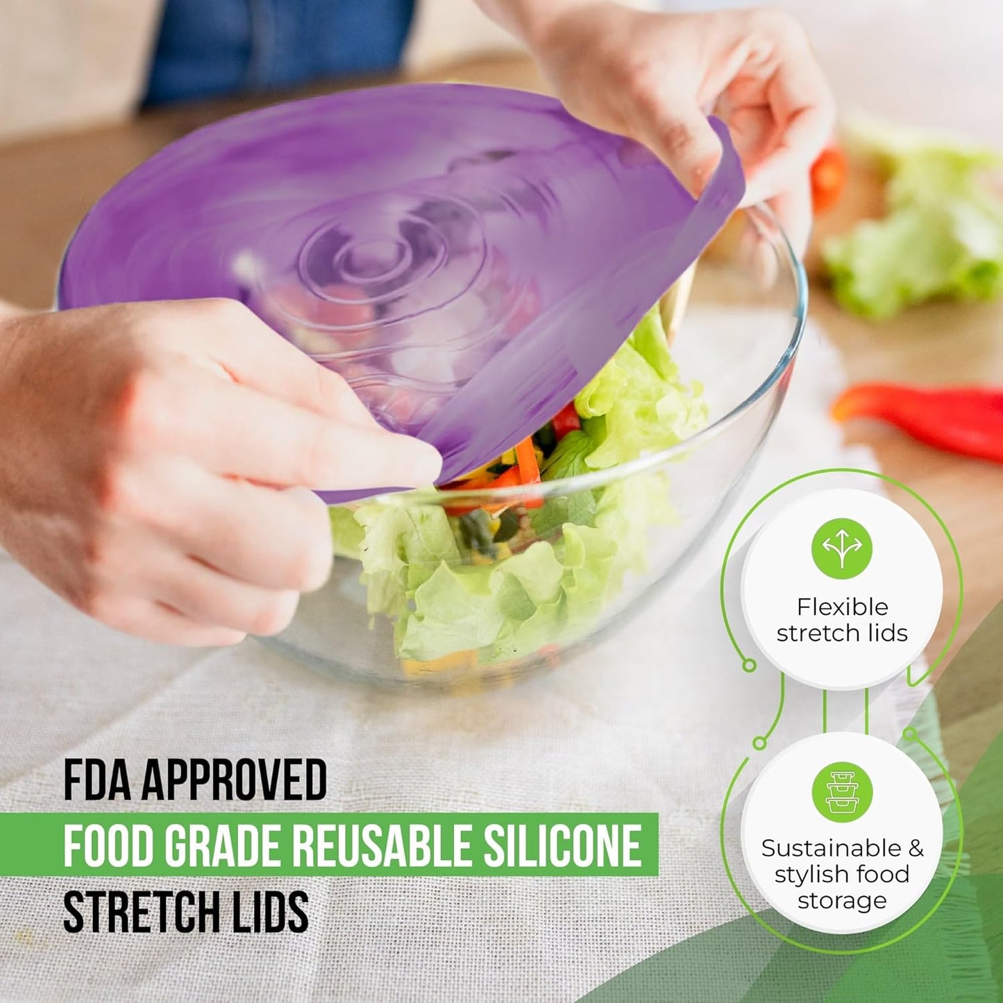 Reusable Silicone Can Lids – 2.6 Inch Can Covers for Dog & Cat Food – Universal Fit - Airtight Stretch Lids for Pet Food Cans, BPA-Free, Dishwasher Safe – 10 Pack