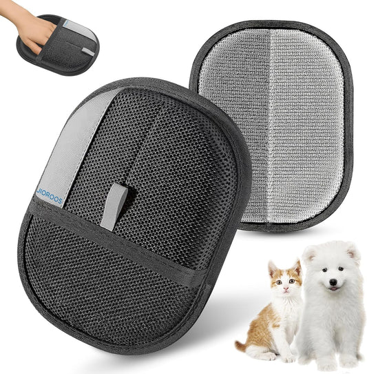 Pet Hair Removal Glove for Cats & Dogs, Upgraded Electrostatic Reusable Pet Hair Remover Tool, Magic Fur Removal Mitt for Laundry, Couch, Carpet, Car Seat, Pet Grooming Gloves (1)