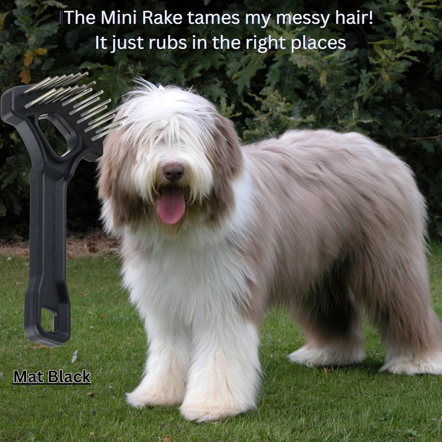 Mini-Rake V-Shaped with 1" Long Double-Row Rotating Teeth (AquaBlue)