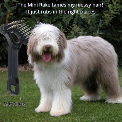 Mini-Rake V-Shaped with 1" Long Double-Row Rotating Teeth (AquaBlue)