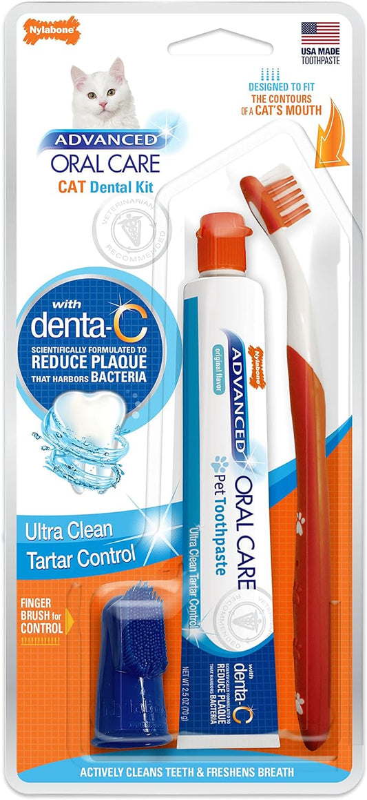 Nylabone Advanced Oral Care Dog Dental Kit Original Flavor 2.5 oz.