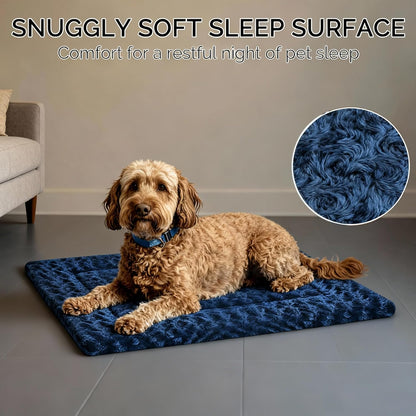 Dog Bed Mat, Reversible Crate Pad & Cute Dog Bed - Machine Washable Kennel Mat with Ultra Soft for Small Dogs (Cool/Warm), 24" x 18", Grey&Star