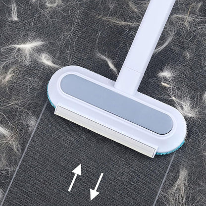 Pet Hair Removal Tool, Dog and Cat Hair Remover for Couch Carpet Furniture, 4 in 1 Multifunctional Pet Hairs Removal Broom, Cleaning Brush for Window Tile, Reusable Washable (Blue)
