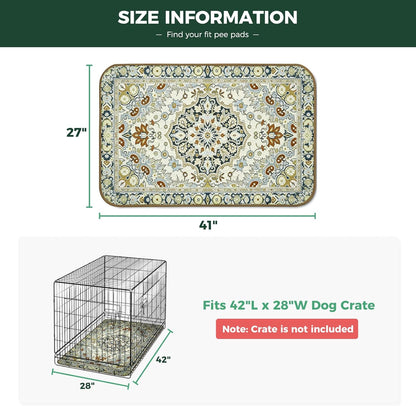 FXW Washable Pee Pads for Dogs, Puppy Pads with Super Absorbent, Specifically Designed for FXW Rollick/Homeplus 24inch 6 Panels Dog Playpen, 39" x 63" Rectangle, Khaki, 1 Pack