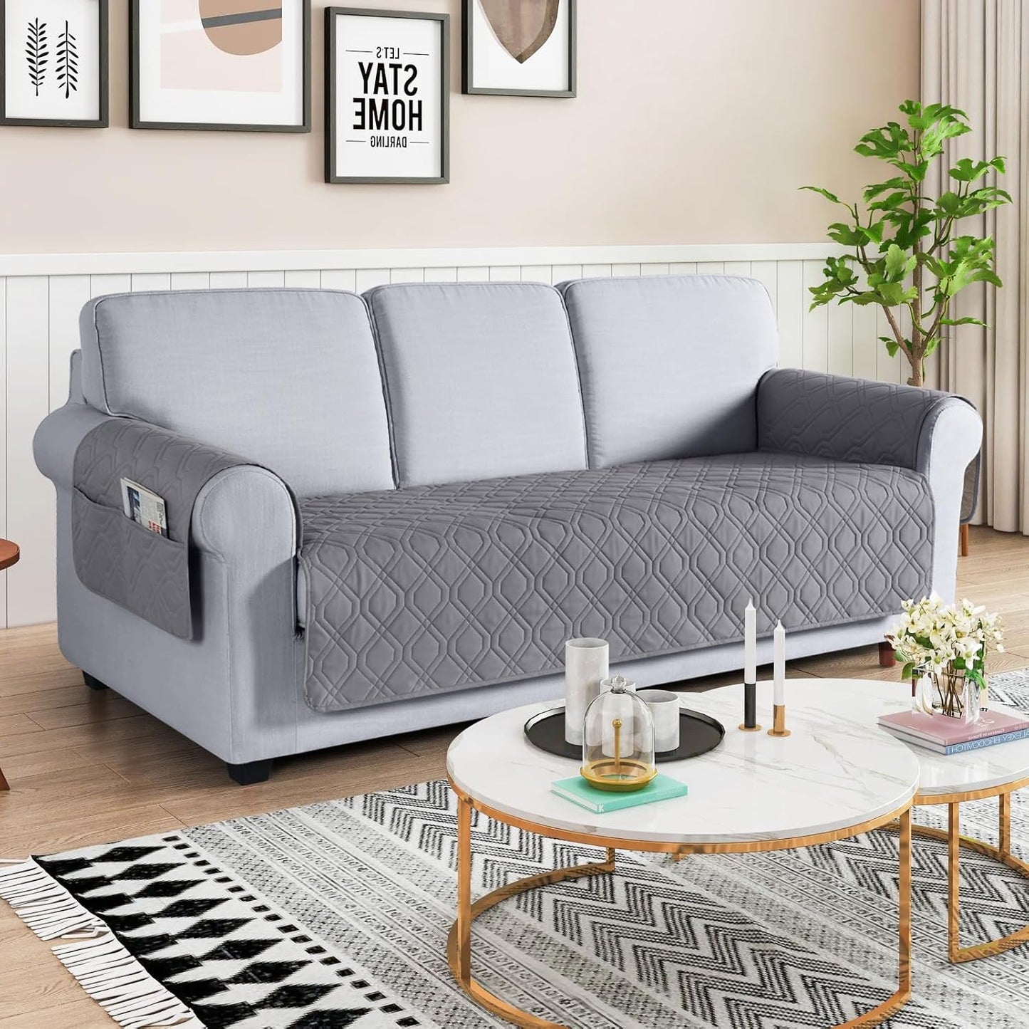 VANSOFY Couch Cover, Waterproof Sofa Covers Washable Slipcover Furniture Protector Couch Seat Covers Non-Slip Couch Cover for Dogs, Pets(Sofa, Dark Gray)