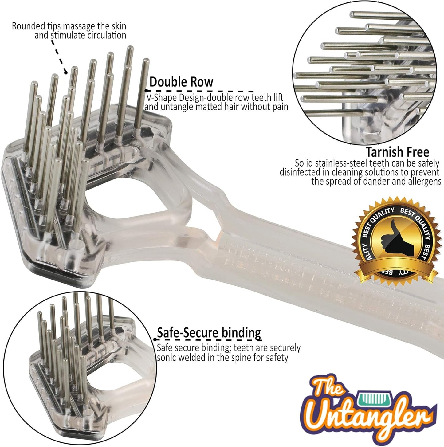 Mini-Rake V-Shaped with 1" Long Double-Row Rotating Teeth (AquaBlue)