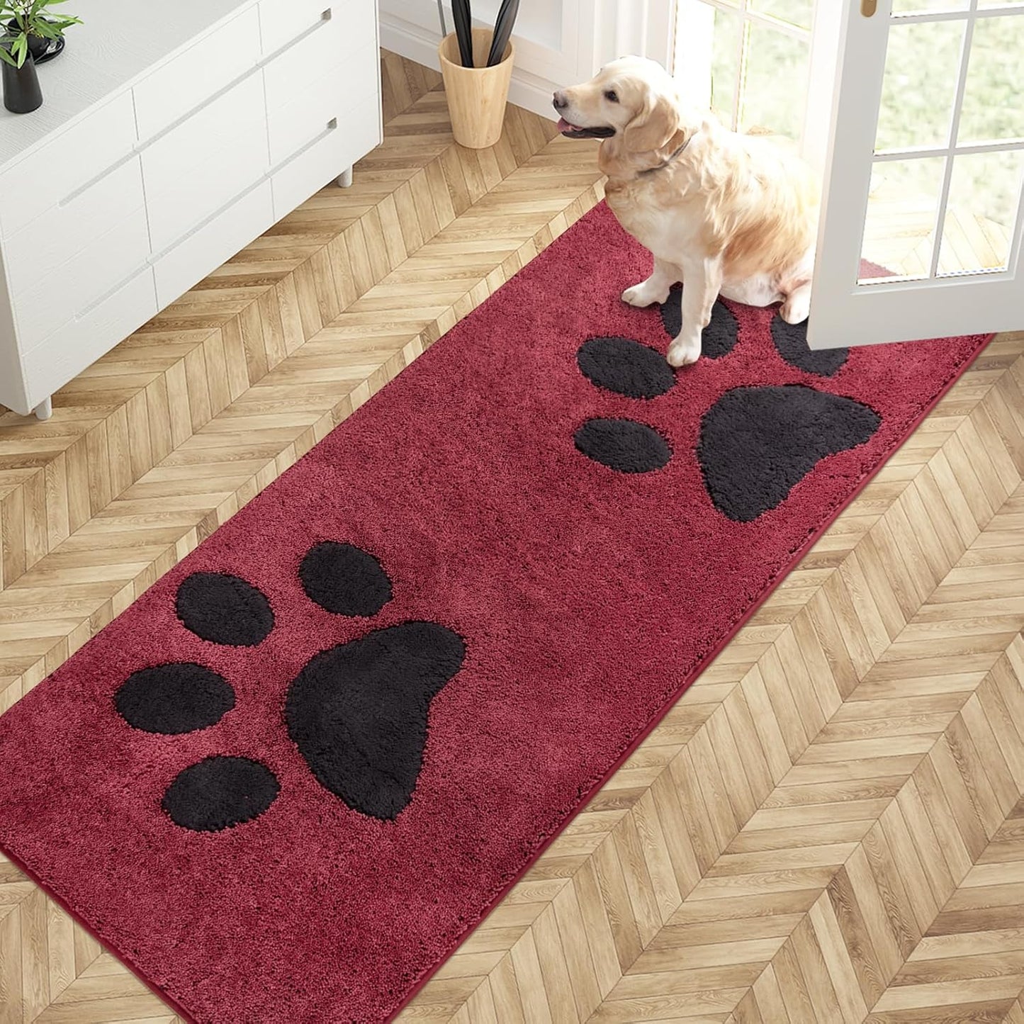 PURRUGS Dirt Trapping Door Mat 20" x 31.5", Non-Skid/Slip Machine Washable Microfiber Entryway Rug, Dog Doormat, Super Absorbent Welcome Mat for Muddy Wet Shoes and Paws, Grey