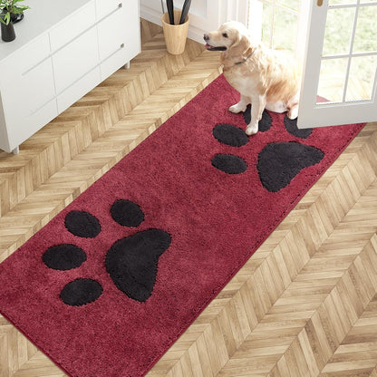 PURRUGS Dirt Trapping Door Mat 20" x 31.5", Non-Skid/Slip Machine Washable Microfiber Entryway Rug, Dog Doormat, Super Absorbent Welcome Mat for Muddy Wet Shoes and Paws, Grey
