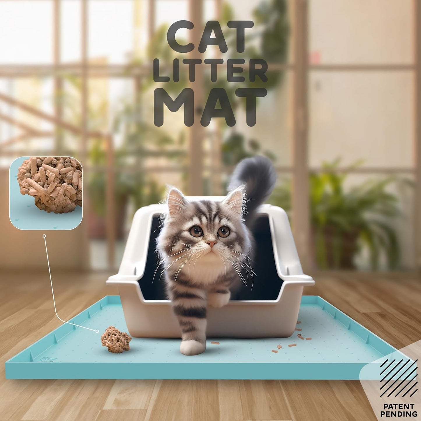 Dog Food Mat - Raised Edges Dogs Mat for Food and Water Prevent Spill, Waterproof Cat Food Mats Protect Floors, Easy Clean Dog Bowl Mats for Food and Water, Silicone Pet Feeding Placemats