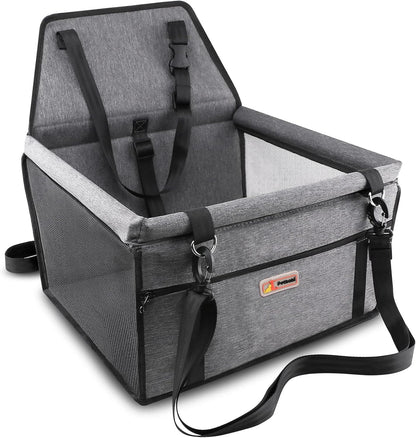 Petbobi Small Dog Car Seat, Dog Car Booster Seat for Small Medium Dogs 5-15 lbs, Foldable Front Seat Safety with Sturdy PVC Tube Frame, Breathable Mesh, Grey
