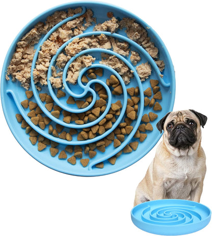 Bifeaw Slow Feeder Dog Bowls, Dishwasher Microwave Safe Silicone Puppy Puzzle Bowl with Non-Slip Design for Eating (Grey Green)