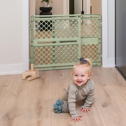 Toddleroo by North States - Renew 100% Recycled Plastic Baby Gate for Doorway; Sturdy for Indoor & Outdoor Use: Pressure Mounted, No Drill Gate; Made in USA; 26" to 42" Wide, 26" Tall; Pure White