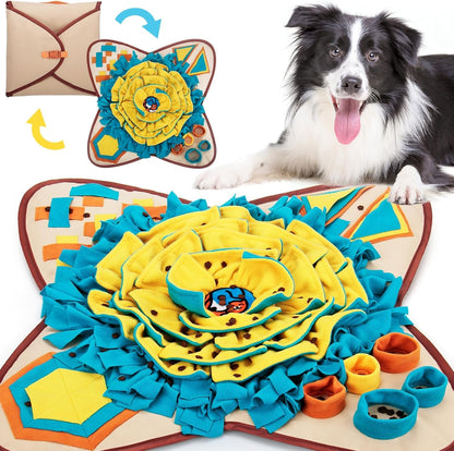 AWOOF Pet Snuffle Mat for Dogs, Interactive Feed Game for Boredom, Encourages Natural Foraging Skills for Cats Dogs Bowl Travel Use, Dog Treat Dispenser Indoor Outdoor Stress Relief