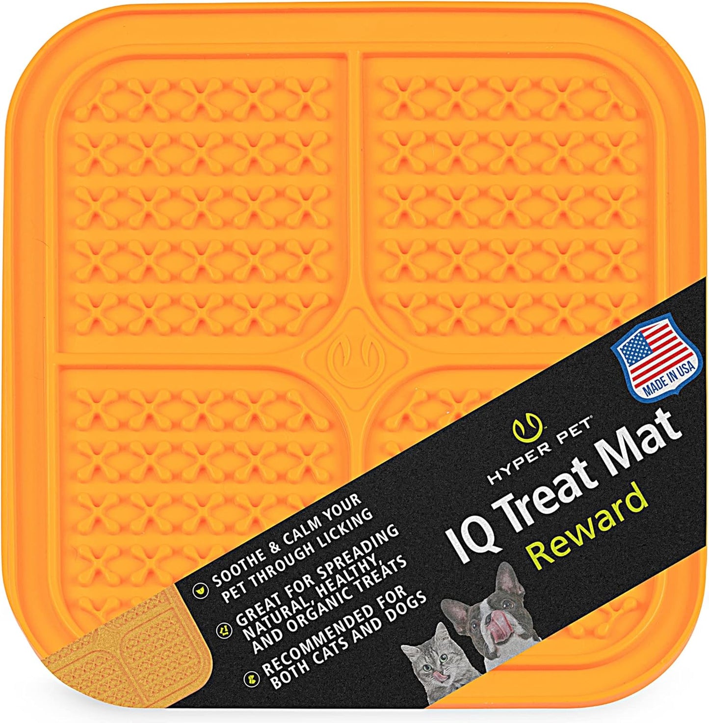 Hyper Pet IQ Treat Lick Mat for Dogs & Cats | Dog & Cat Slow Feeder & Enrichment Toy | Made in USA