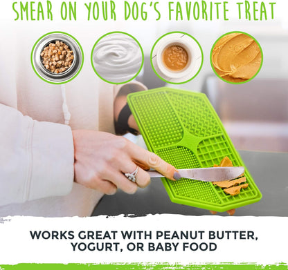 Mighty Paw Interactive Dog Lick Pad | Anxiety Relief, Dishwasher Safe, 4 Textures. Great for Dental Health. Dog Enrichment Toys for Medium Dogs, Lick Mat for Dogs Large Breed