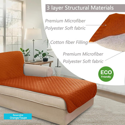 U-NICE HOME Reversible Sofa Cover Washable Couch Cover for Dogs Friendly with Elastic Straps Water Repellent Furniture Protector for 3 Cushion Couch (Sofa, Coffee/Beige) - Colors A