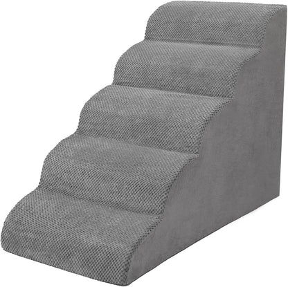 Dog Stairs for Small Dogs, 3 Tiers High Density Foam Dog Ramp, Extra Wide Non-Slip Pet Steps for High Beds Or Couch, Soft Foam Doggie Ladder for Dogs Injured, Older Pets, Small Cats