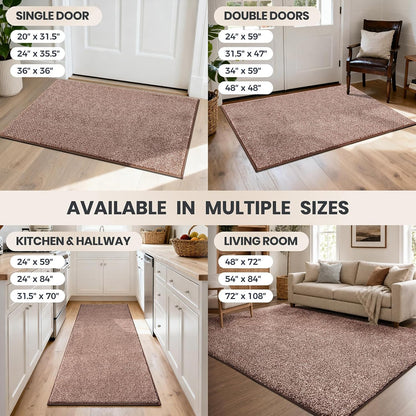 PURRUGS Dirt Trapping Door Mat 20" x 31.5", Non-Slip Machine Washable Entryway Rug, Dog Doormat, Indoor Front Door Mat, Super Absorbent Entry Rug for Muddy Shoes & Paws, Bluish Grey-Black