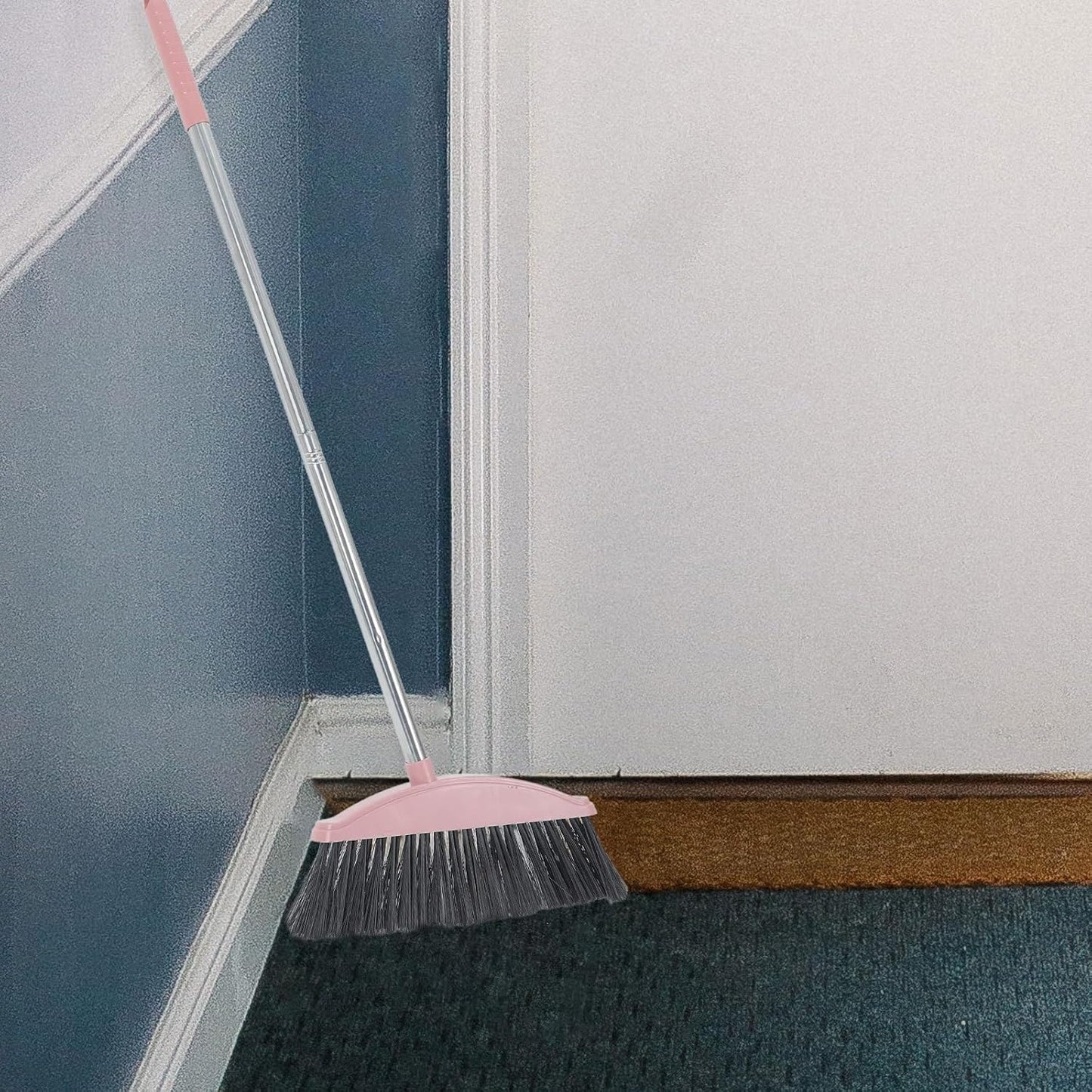 Heavy Duty Pet Hair Broom with Long Handle Angle Indoor Floor Cleaning Broom for Home and Courtyard for Hair and Dust Removal