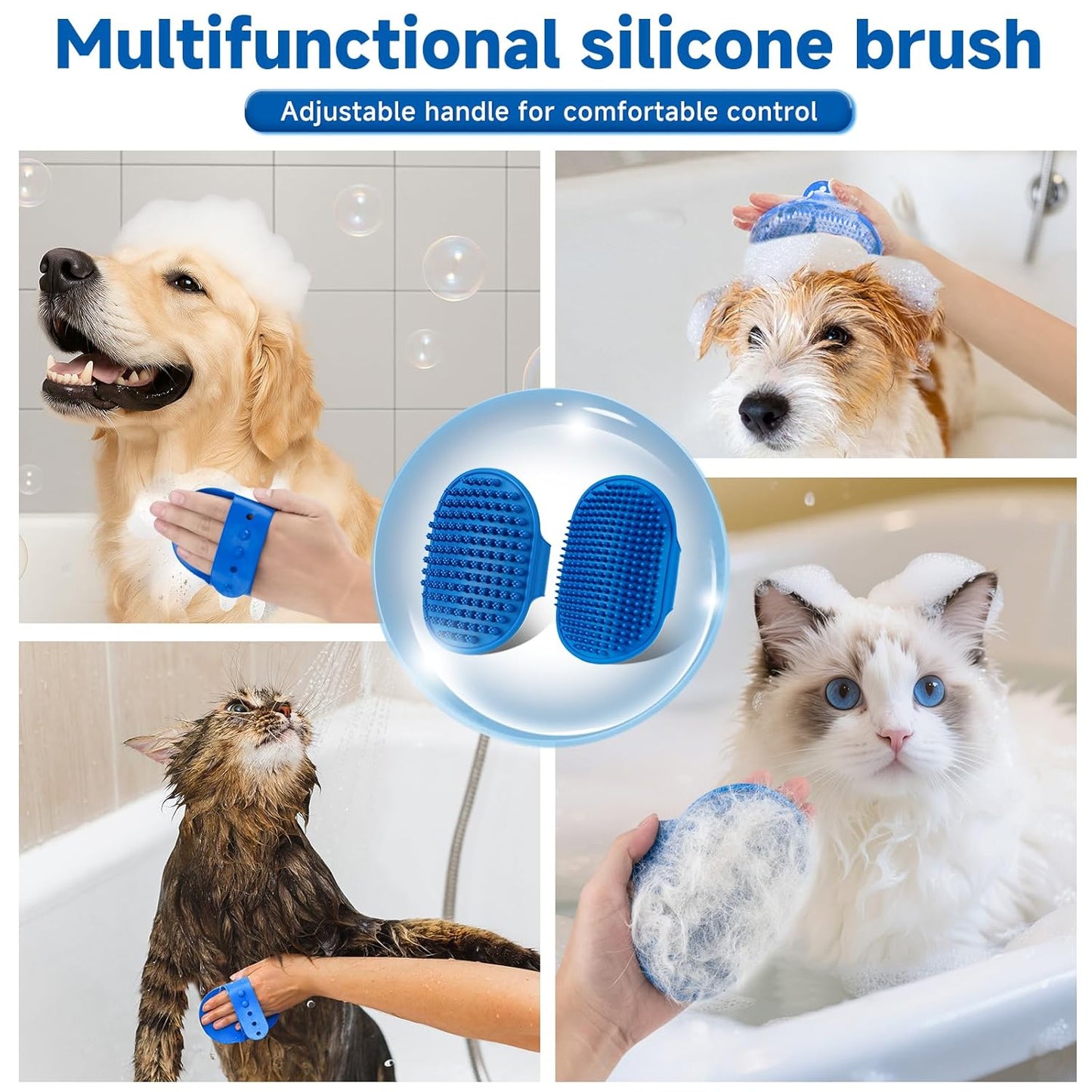 Pet Steam Brush for Dog & Cat – 3-in-1 Spray Hair Removal Comb for Shedding & Grooming, Softens Fur & Reduces Static – Water Brush for Long & Short Coats, Bath-Hating Pets, Includes Waterless Shampoo