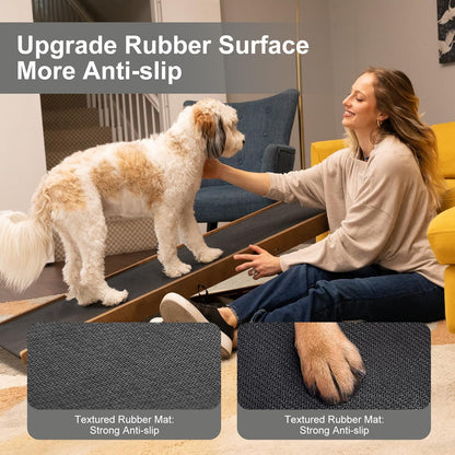 ABORON Antislip Dog Ramp, Adjustable Folding Pet Ramp for Small & Large Old Dogs & Cats, High Traction Portable Rubber Paw Ramps, Supports up to 200 lbs, Used for Bed Couch SUV, 39.3'' Long
