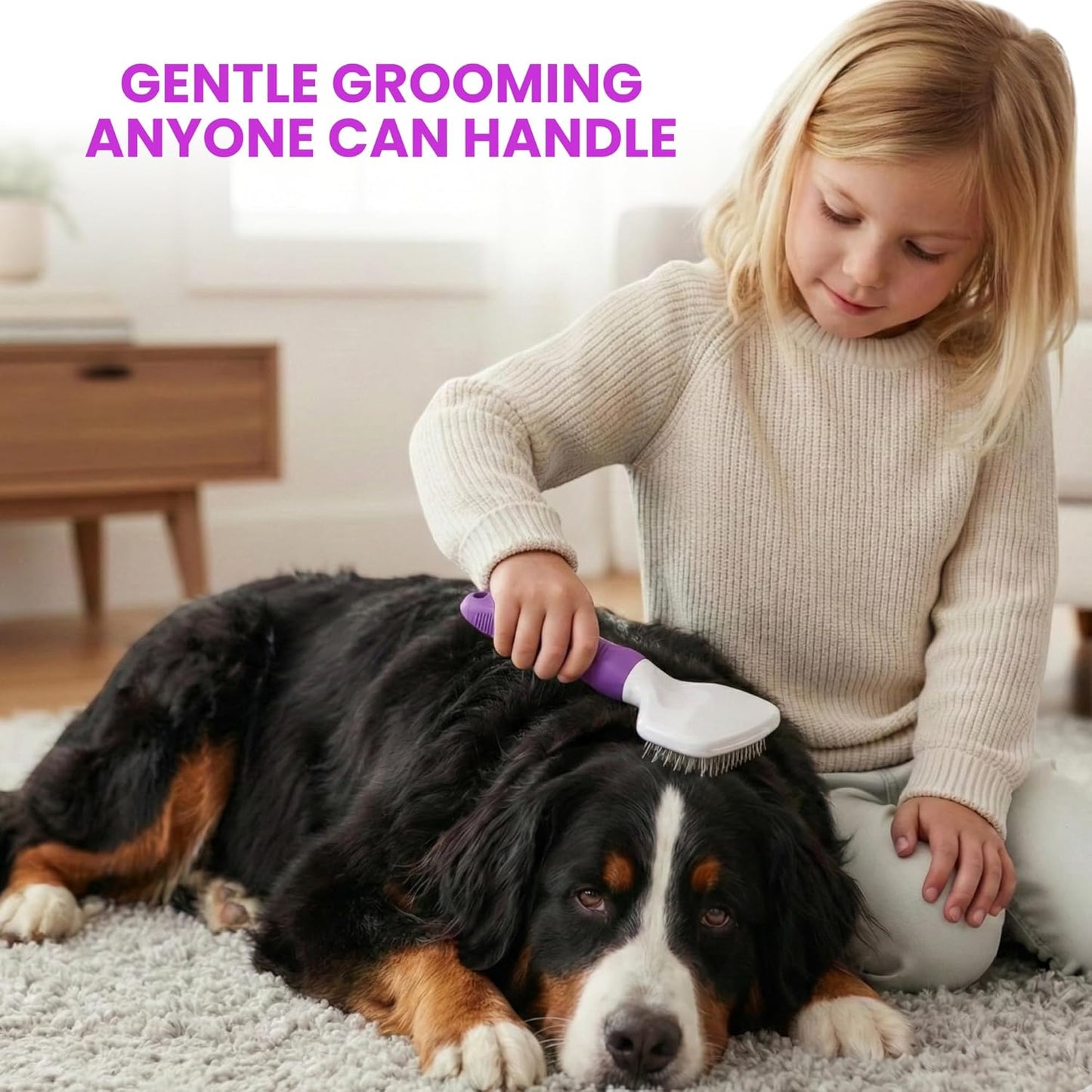 Poodle Pet Slicker Brush - For Dogs, Cats, Rabbits - Matted/Loose Fur, Knots - Suitable for Doodle/Goldendoodle Grooming and Shredding Short/Long Hair