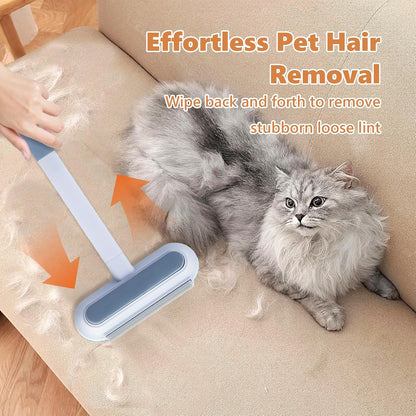 Tiiyee Pet Hair Remover for Furniture, 17in Dog and Cat Hair Removal Brush 4 in 1 Reusable Washable Lint Cleaner with Long Handle Cleaning for Couch, Carpet, Clothes & Bedding Car Seats Window Tile
