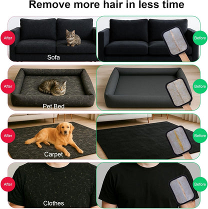 4PCS Electrostatic Pet Hair Removal Gloves Brush, 6.7x5.1 Reusable Static Remover for Cat Dog Hair, Grooming Glove for Couch, Furniture, Carpet, Car Seat, Fast Animal Fur Removal Mitt Tool