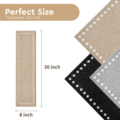 tchdio Stair Treads Landing Mat Non Slip, Soft Stair Treads for Wooden Steps Indoor, Stair Carpet Treads Reusable Adhesive for Kids Elders and Pets, Washable Stair Rugs Stair Runner 31"x31" Beige