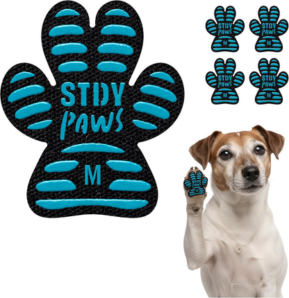 Anti-Slip Paw Stickers for Dogs Feet - Non-Slip Paw Pads for Traction on Hardwood & Tile Floors - Breathable Adhesive Friction Foot Grips for Senior & Injured Dogs – 24 Pads (Size M)
