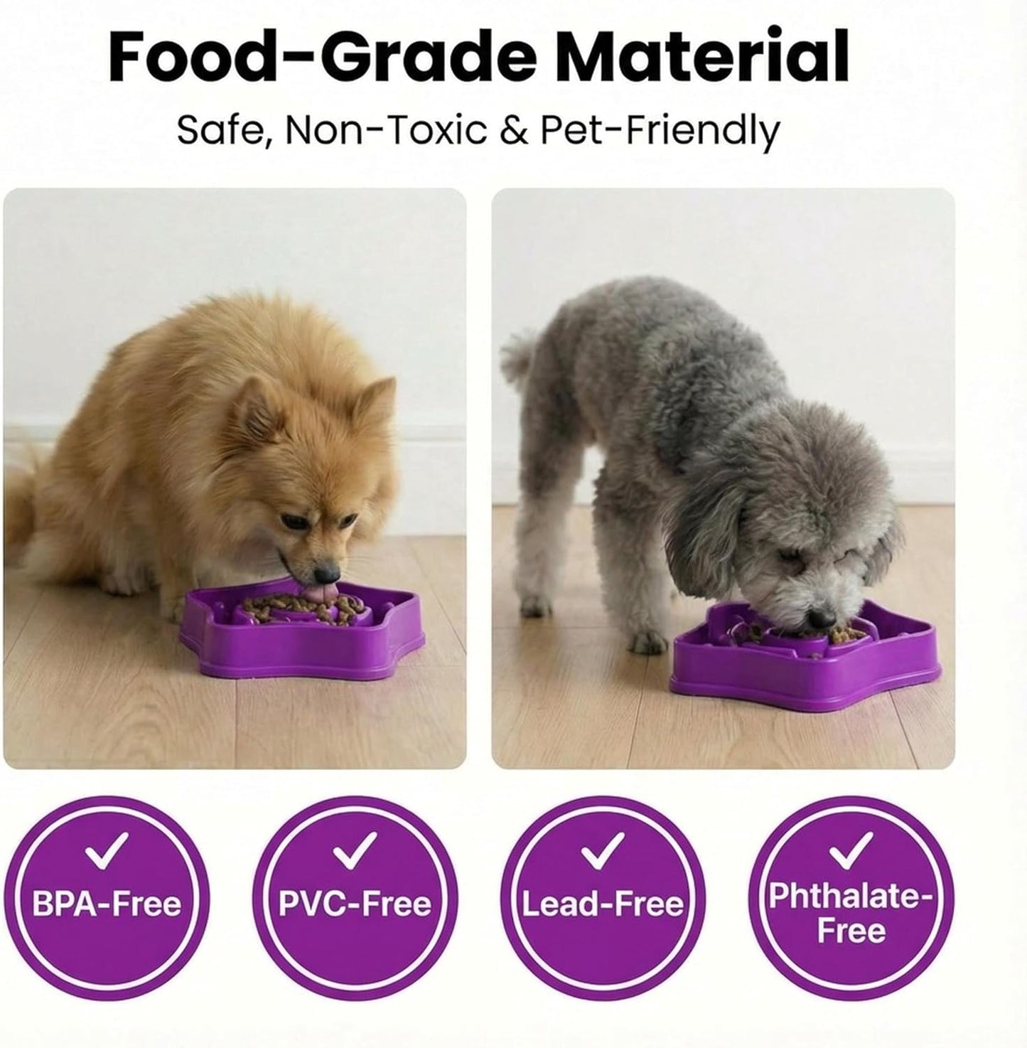 Pet Slow Feeder Bowl for Small Dogs, Puzzle Feeder for Petite Dogs, Anti-Choking, Slow Eating, 350ML Capacity, BPA-Free, Small Size