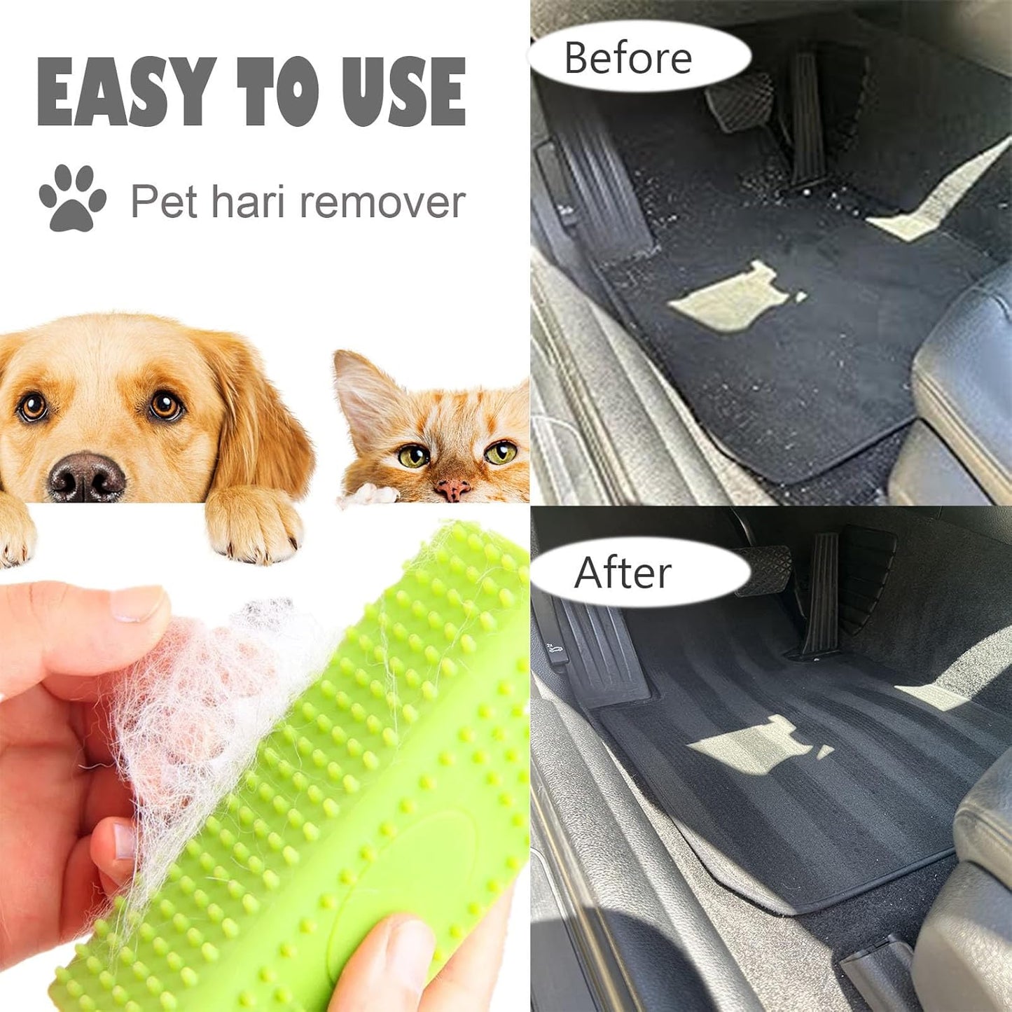 2 Pieces Pet Dog Cat Hair Remover, Block Roller Cleaner, Hollow Silicone Cleaner Brush for Sofa, Car Interiors, Furnishings, Carpets, Bedding or Any Fabric (Orange, Blue)