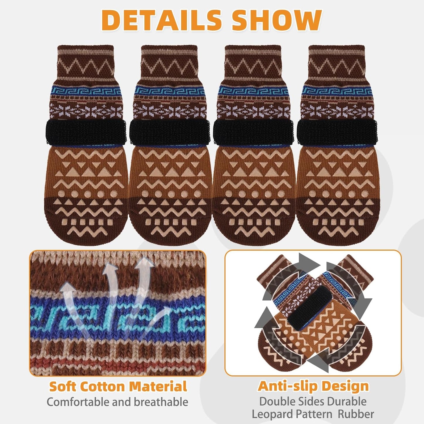 KOOLTAIL Dog Socks Shoes for Hot Pavement to Prevent Licking Paws, Winter Dog Boots&Paw Protector for Hardwood Floors Anti Slip,Traction Control Grip Booties for Small Medium Large Senior Dogs,Black M