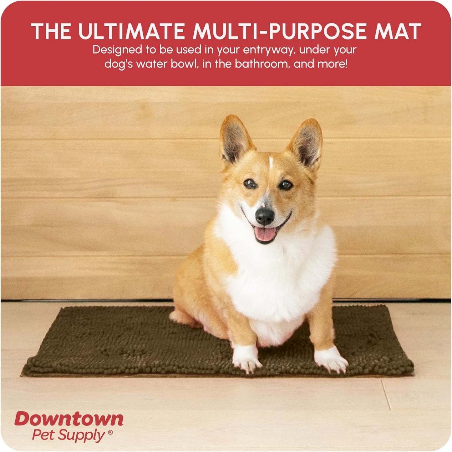 My Doggy Place Dog Mud Mat, 36"x26" Ash – Thick Microfiber Entry Rug for Snow, Mud & Salt – Absorbent, Quick-Dry, Washer-Safe & Non-Slip, Large