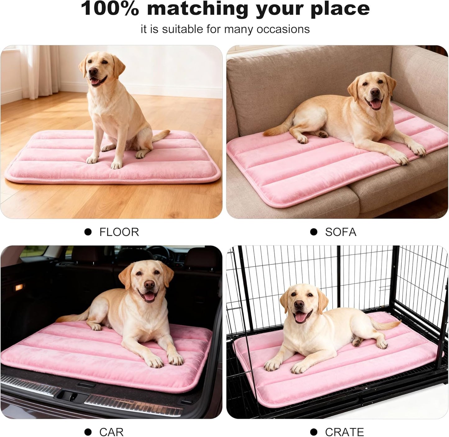 Dog Bed Mat – Soft & Comfortable Dog Kennel Pad for Crate – Durable Crate Bed & Mat for Dogs & Cats – Ideal for Crate, Kennel, and Home Use