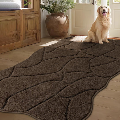 BSICPRO Large Dog Door Mat for Mud Paws, 22x47 Absorbent Dirt Trapper Long Door Mat, Non-Slip Washable Mud Mat for Dogs, Microfiber Soft Pet Rug Mat for Entryway, Dog Paws, Patio (Gray)