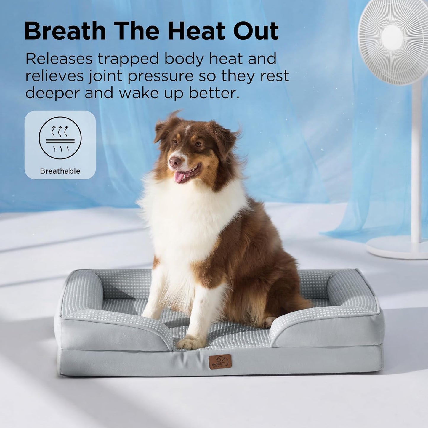 Bedsure Orthopedic Dog Bed Medium Size Dogs - Washable Small Medium Dog Cat Bed Waterproof, Comfort Cats Couch Sofa with Washable Removable Cover, Pets Bed with Nonskid Bottom, Grey, 28"
