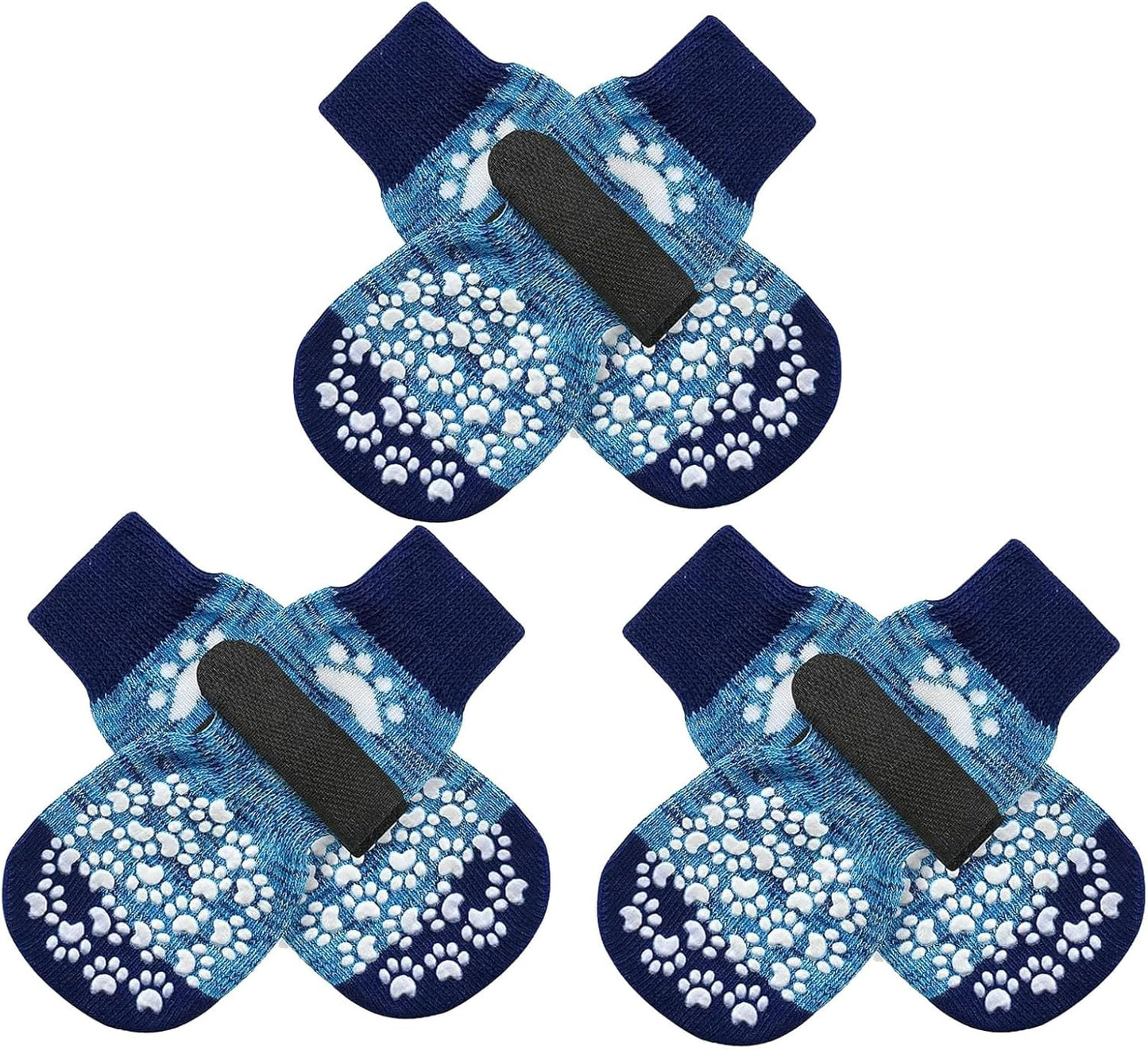 EXPAWLORER 6Pcs Anti-Slip Dog Socks to Prevent Licking Paws,Dog Shoes for Hot Pavement,Dog Booties Traction Control on Hardwood Floor,Boots & Paw Protectors, for Puppy Small Medium Large Senior Dogs