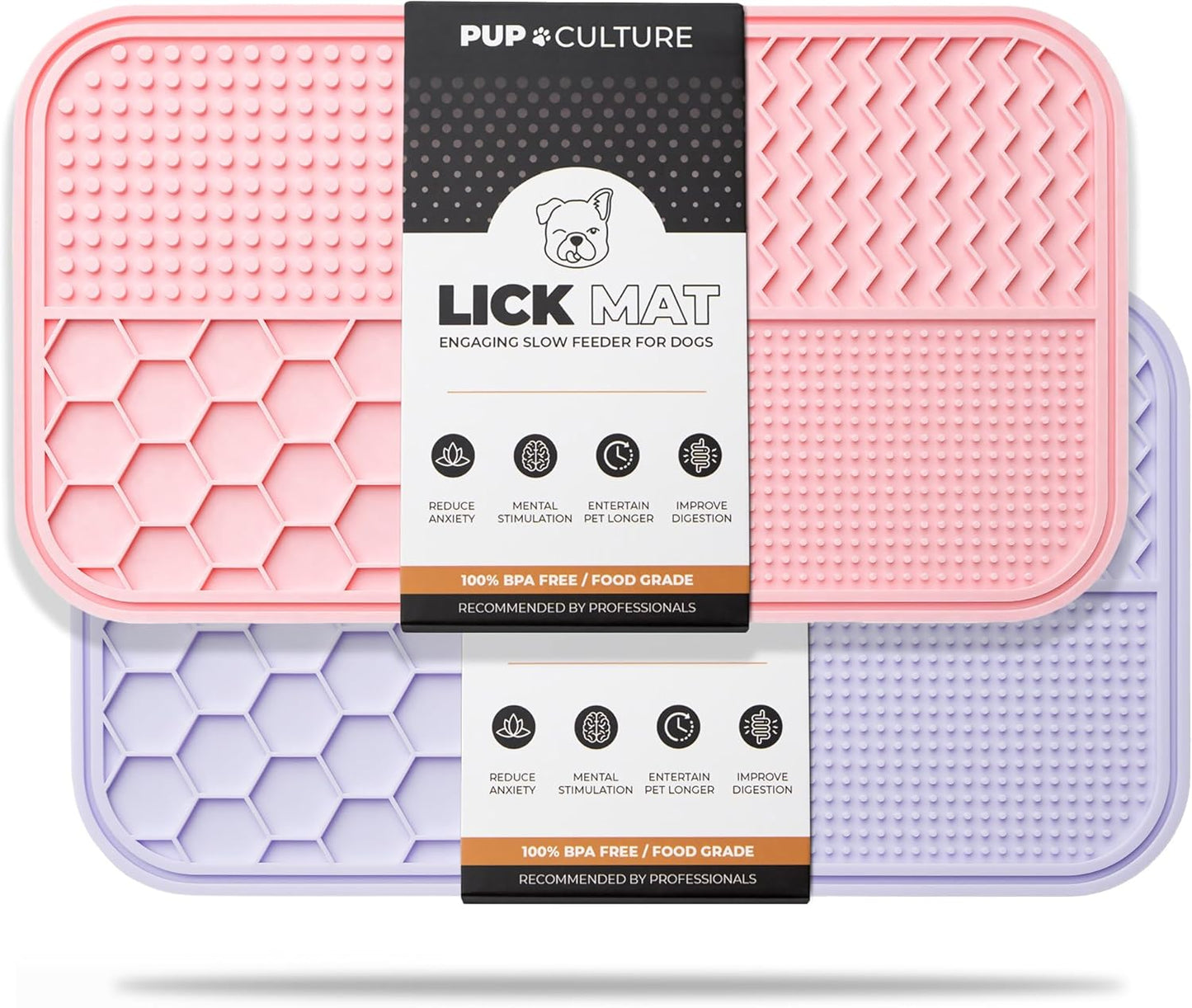 Pup Culture Dog Lick Mat for Dogs, Feeding Pad for Anxious Pets Plus 4 Different Puzzles for Mental Stimulation for Dogs - Supports Mental, Dental, and Digestive Health, Bite Resistant and Heavy Duty