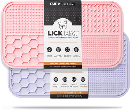 Pup Culture Dog Lick Mat for Dogs, Feeding Pad for Anxious Pets Plus 4 Different Puzzles for Mental Stimulation for Dogs - Supports Mental, Dental, and Digestive Health, Bite Resistant and Heavy Duty