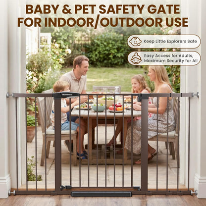 Mumeasy 36" High Extra Tall Dog Gate, 29.6"-40.5" Wide Pressure Mounted Tall Baby Gate for Dog, Auto Close Pet Gate with Door for Stairs,Doorways,House,Black
